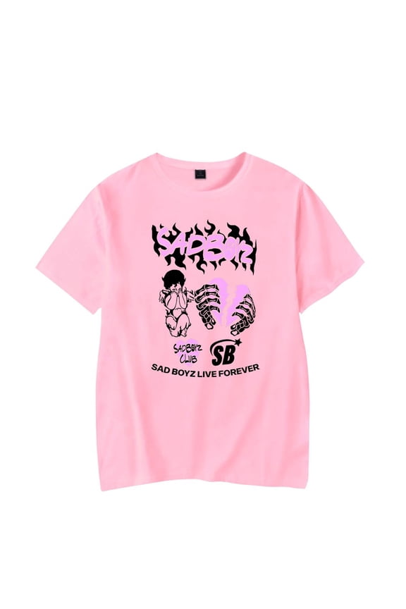 Junior H Merch Sad Boyz Live Forever Summer Unisex Short-sleeved T-shirt Fashion Printed Casual Stylish Design Y2K Tee
