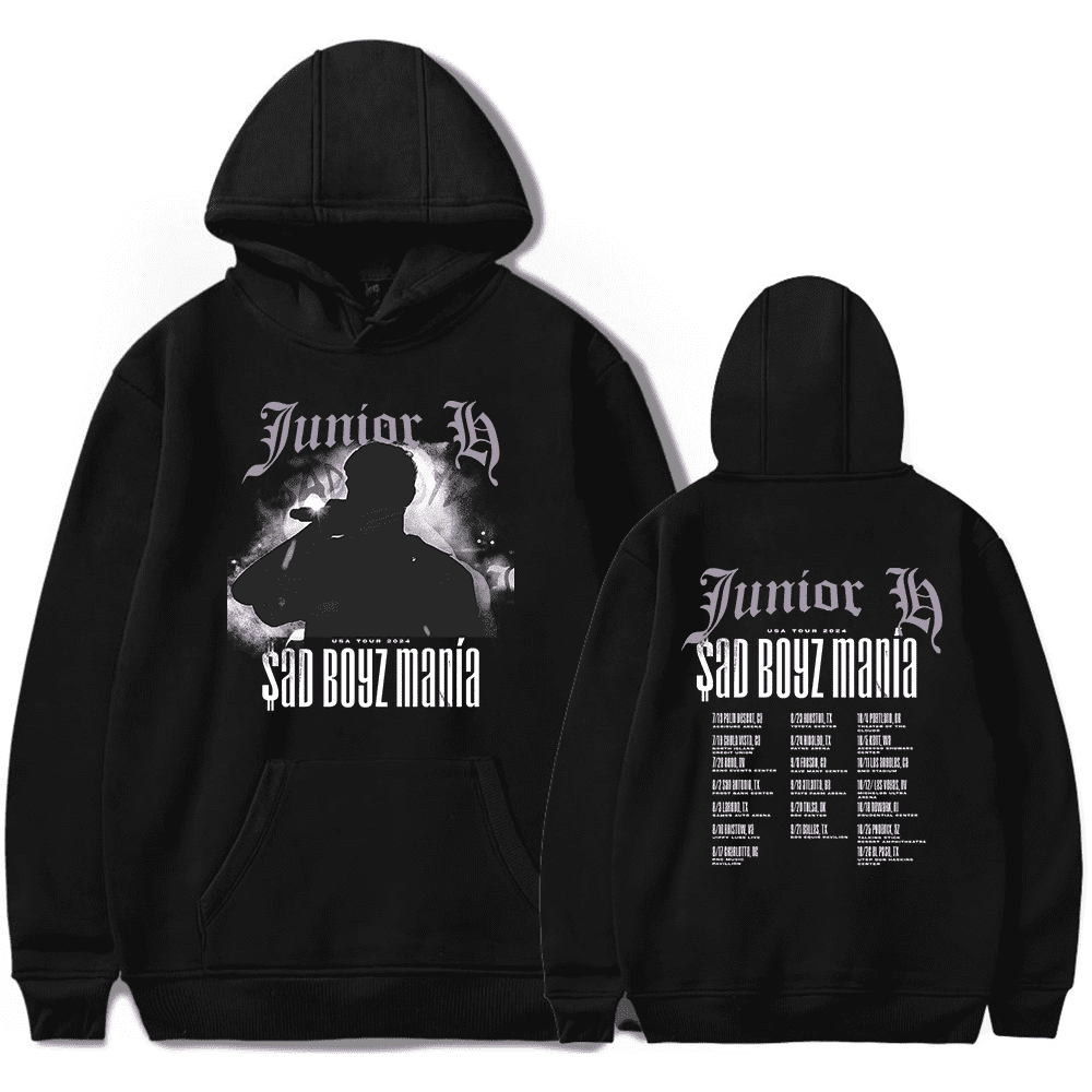Junior H Merch Sad Boyz Mania Tour 2024 Hoodie Hip Hop