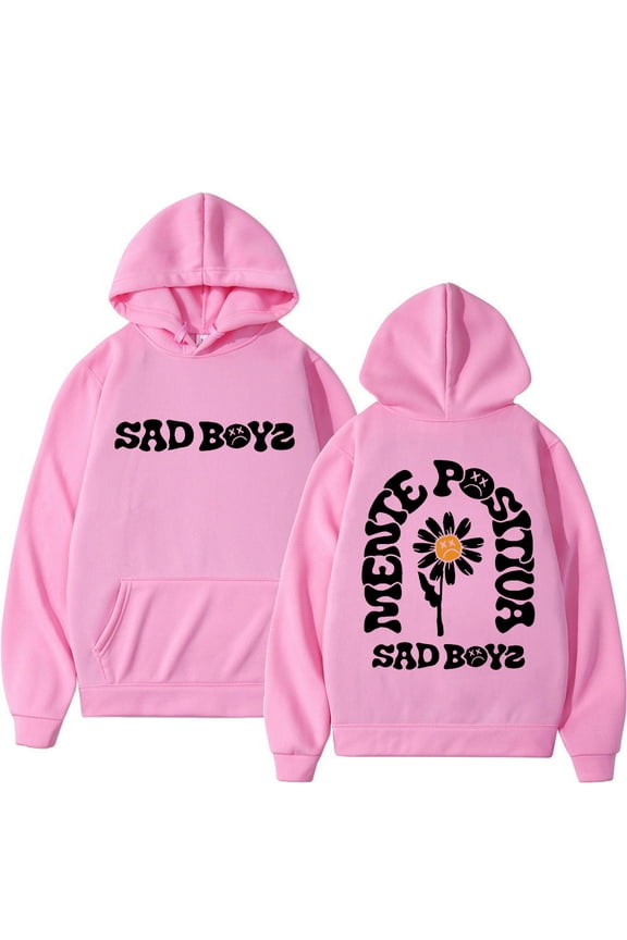 Junior H Sad Boys Positive Mind Print Hoodie Unisex Fashion Casual Comfort Sweatshirts High Quality Fleece Pullovers Streetwear