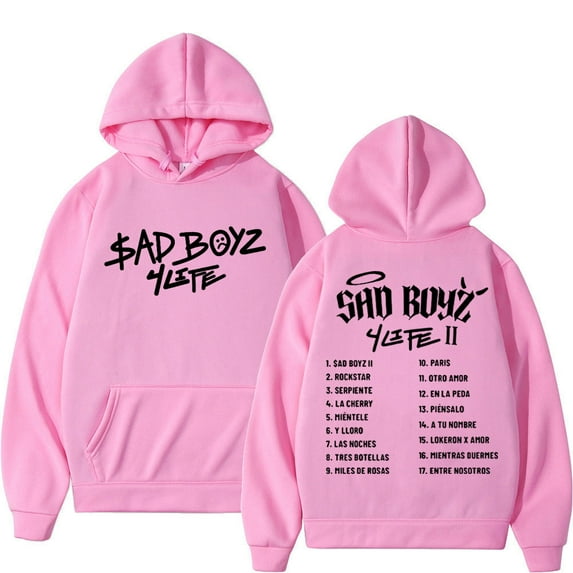 Junior H Sad Boyz 4 Life Album Tour Double Sided Print Hoodie Harajuku Hip Hop Sweatshirt Fashion Vintage Trend Pullovers Unisex