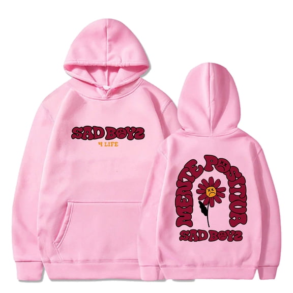 Junior H Sad Boyz 4 Life Merch Flower Hoodie 2023 World Tour Long Sleeve Streetwear Women Men Hooded Sweatshirt Hip Hop Clothes