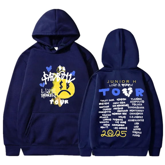 Junior H Sad Boyz Live And Broken Tour Hoodies Women Men Fashion Long Sleeve Sweatshirts