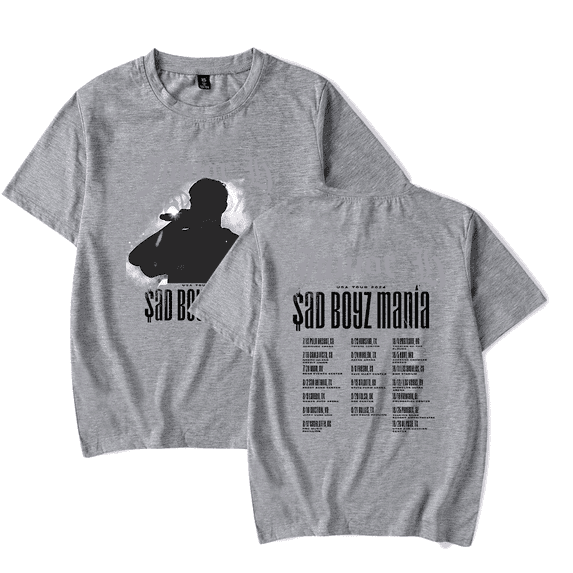 Junior H Sad Boyz Mania Tour 2024 Merch Short Sleeve T-shirt Unisex Fashion Crew Neck Top