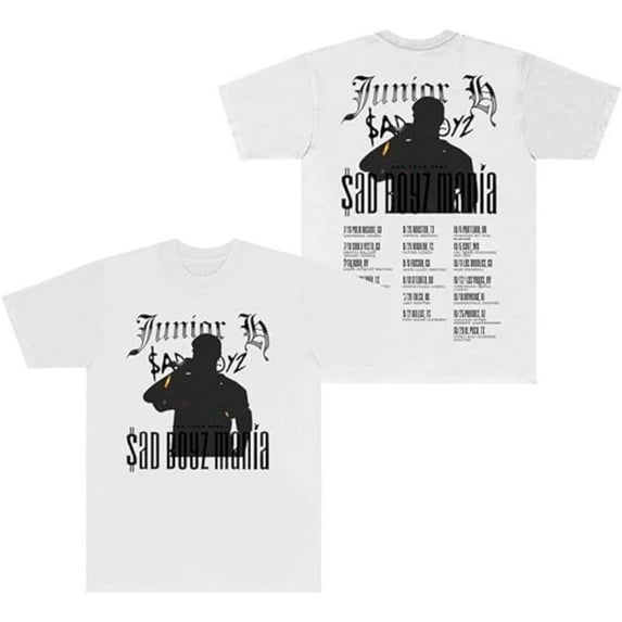 Junior H Sad Boyz Mania Tour 2024 T-Shirt Sad Boyz Merch Summer For Women/Men Rapper O-neck Short Sleeve Tshirt Streetwear