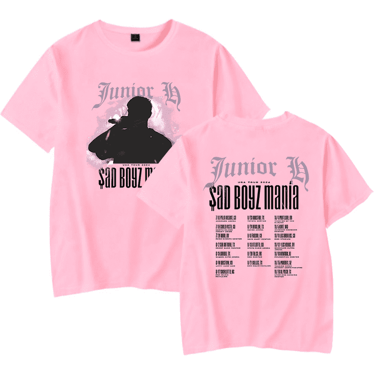 Junior H Sad Boyz Mania Tour 2025 Merch T-shirt Hip Hop