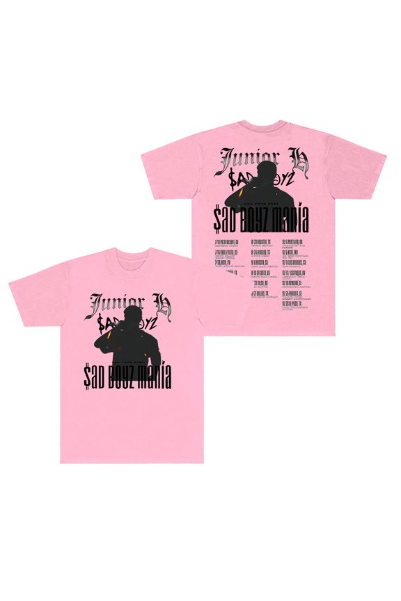Junior H Sad Boyz Mania Tour Merch T-shirts Summer Women Men Fashion Casual HipHop Style Short Sleeve Tee