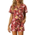thumbnail image 1 of Junior Hawaiian Shirt and Shorts Set Tropical 2023 Summer Button Down Sets, 1 of 5