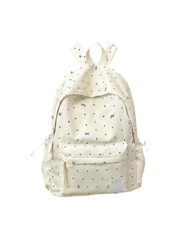 Junior High School Student Schoolbag With An Like Polka And Bow Design Double Shoulder