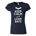 thumbnail image 1 of Junior Keep Calm And Love Bats Animal Lover T-Shirt Tee, 1 of 2