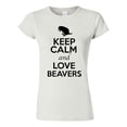 thumbnail image 1 of Junior Keep Calm And Love Beavers Chipmunks Animal Lover T-Shirt Tee, 1 of 2