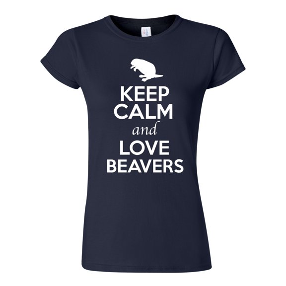 Junior Keep Calm And Love Beavers Chipmunks Animal Lover T-Shirt Tee