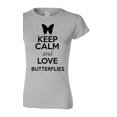 thumbnail image 1 of Junior Keep Calm And Love Butterflies Insects Lover T-Shirt Tee, 1 of 2