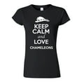 thumbnail image 1 of Junior Keep Calm And Love Chameleons Lizard Animal Lover T-Shirt Tee, 1 of 2