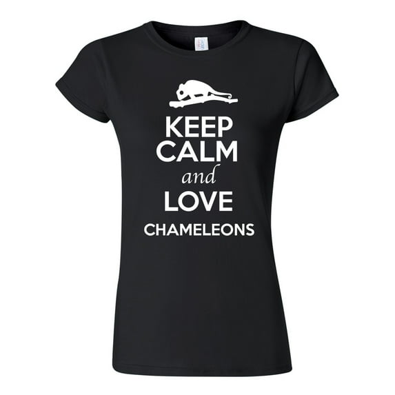 Junior Keep Calm And Love Chameleons Lizard Animal Lover T-Shirt Tee