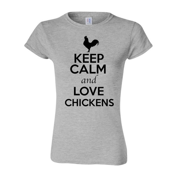 Junior Keep Calm And Love Chickens Bird Animal Lover T-Shirt Tee