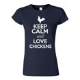 thumbnail image 1 of Junior Keep Calm And Love Chickens Bird Animal Lover T-Shirt Tee, 1 of 2
