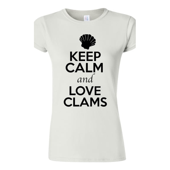 Junior Keep Calm And Love Clams Shell Animal Lover T-Shirt Tee
