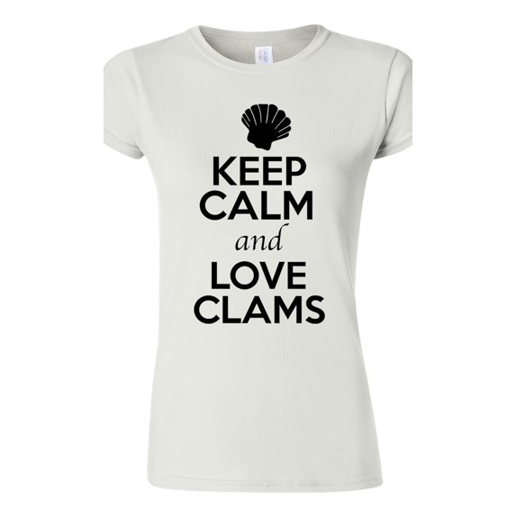 Junior Keep Calm And Love Clams Shell Animal Lover T-Shirt Tee