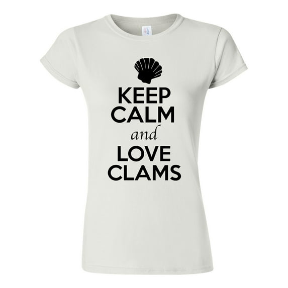 Junior Keep Calm And Love Clams Shell Animal Lover T-Shirt Tee
