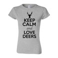 thumbnail image 1 of Junior Keep Calm And Love Deers Moose Animal Lover T-Shirt Tee, 1 of 2