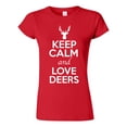 thumbnail image 1 of Junior Keep Calm And Love Deers Moose Animal Lover T-Shirt Tee, 1 of 2