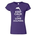 thumbnail image 1 of Junior Keep Calm And Love Dolphins Fish Animal Lover T-Shirt Tee, 1 of 2