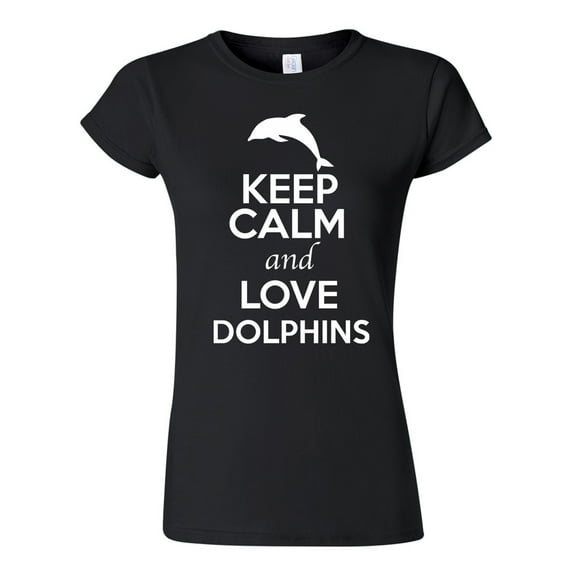 Junior Keep Calm And Love Dolphins Fish Animal Lover T-Shirt Tee