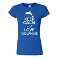 thumbnail image 1 of Junior Keep Calm And Love Dolphins Fish Animal Lover T-Shirt Tee, 1 of 2