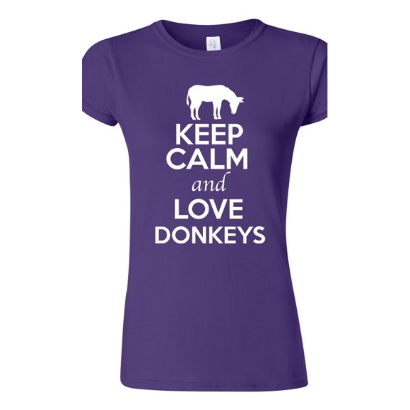 Junior Keep Calm And Love Donkeys Horse Animal Lover T-Shirt Tee
