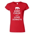thumbnail image 1 of Junior Keep Calm And Love Donkeys Horse Animal Lover T-Shirt Tee, 1 of 2