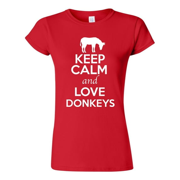 Junior Keep Calm And Love Donkeys Horse Animal Lover T-Shirt Tee