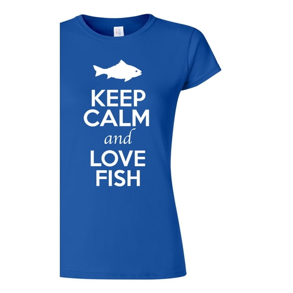 Junior Keep Calm And Love Fish Sea Animal Lover T-Shirt Tee