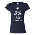 thumbnail image 1 of Junior Keep Calm And Love Flamingos Bird Animal Lover T-Shirt Tee, 1 of 2