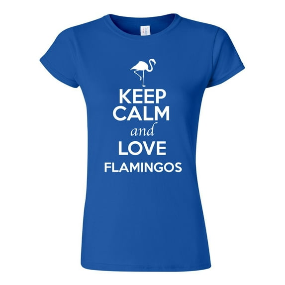 Junior Keep Calm And Love Flamingos Bird Animal Lover T-Shirt Tee