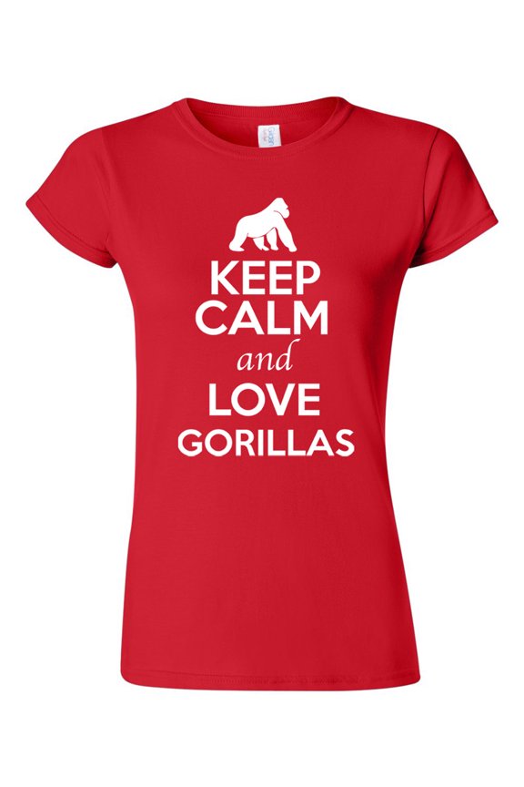 Junior Keep Calm And Love Gorillas Monkey Animal Lover T-Shirt Tee