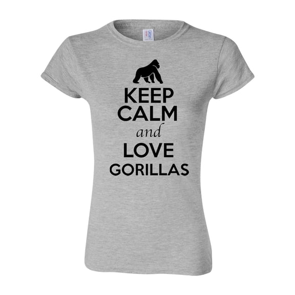 Junior Keep Calm And Love Gorillas Monkey Animal Lover T-Shirt Tee