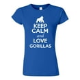 thumbnail image 1 of Junior Keep Calm And Love Gorillas Monkey Animal Lover T-Shirt Tee, 1 of 2