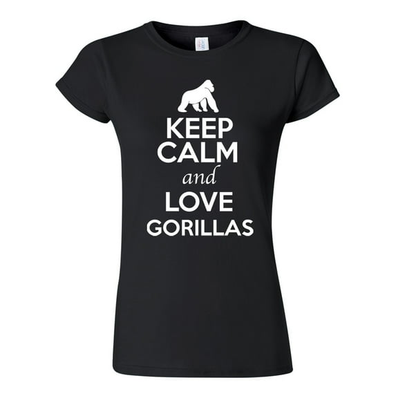 Junior Keep Calm And Love Gorillas Monkey Animal Lover T-Shirt Tee