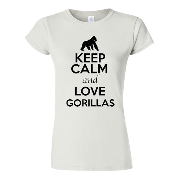 Junior Keep Calm And Love Gorillas Monkey Animal Lover T-Shirt Tee