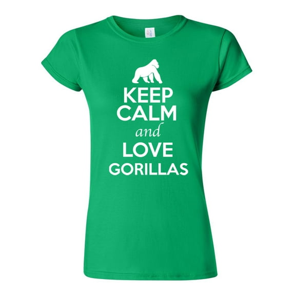 Junior Keep Calm And Love Gorillas Monkey Animal Lover T-Shirt Tee