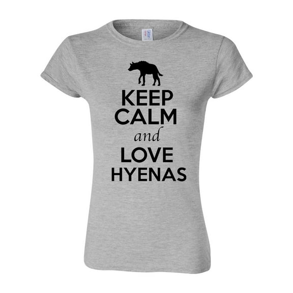 Junior Keep Calm And Love Hyenas Canine Animal Lover T-Shirt Tee