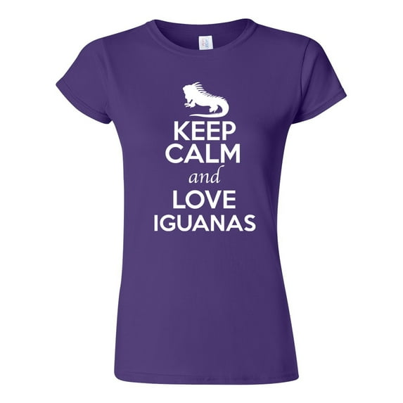Junior Keep Calm And Love Iguanas Lizard Animal Lover T-Shirt Tee