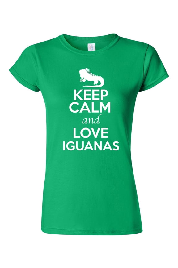 Junior Keep Calm And Love Iguanas Lizard Animal Lover T-Shirt Tee