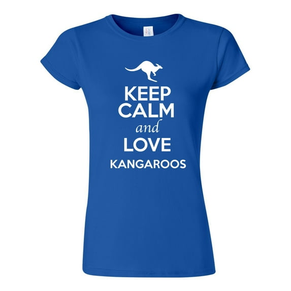 Junior Keep Calm And Love Kangaroos Large Foot Animal Lover T-Shirt Tee