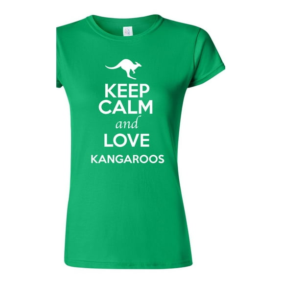 Junior Keep Calm And Love Kangaroos Large Foot Animal Lover T-Shirt Tee