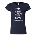 thumbnail image 1 of Junior Keep Calm And Love Kangaroos Large Foot Animal Lover T-Shirt Tee, 1 of 2