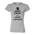 thumbnail image 1 of Junior Keep Calm And Love Ladybugs Bug Insects Lover T-Shirt Tee, 1 of 2