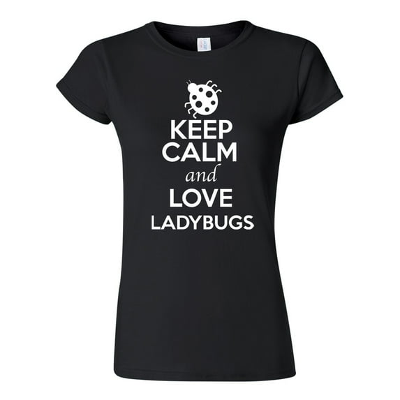 Junior Keep Calm And Love Ladybugs Bug Insects Lover T-Shirt Tee