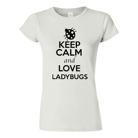 Junior Keep Calm And Love Ladybugs Bug Insects Lover T-Shirt Tee