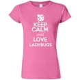 thumbnail image 1 of Junior Keep Calm And Love Ladybugs Bug Insects Lover T-Shirt Tee, 1 of 2